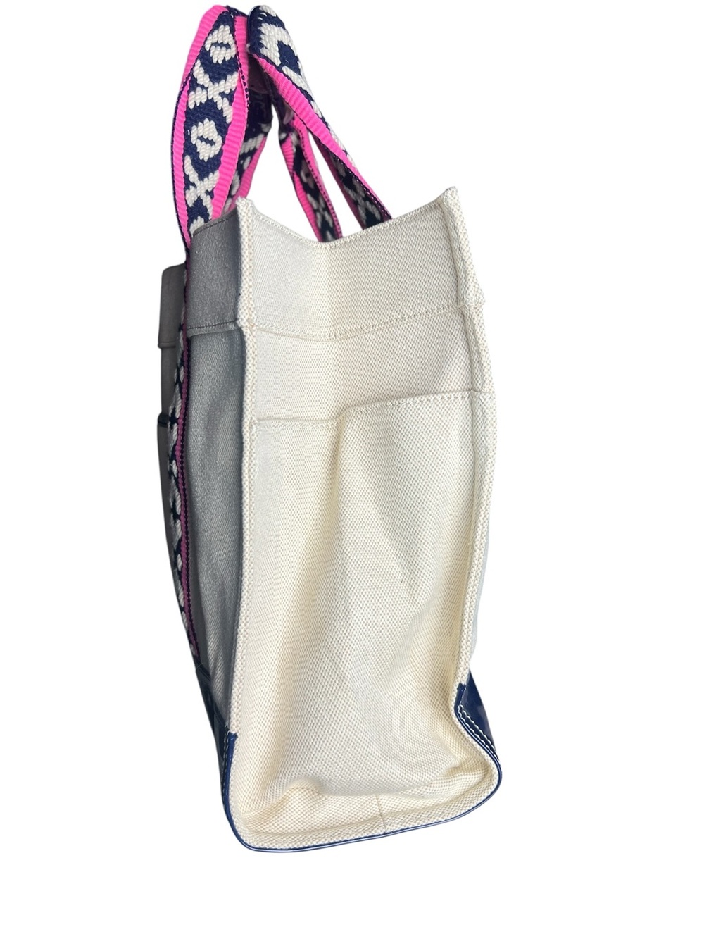 Tory Burch Cream Pink Canvas Tote Bag - Picture 4 of 7